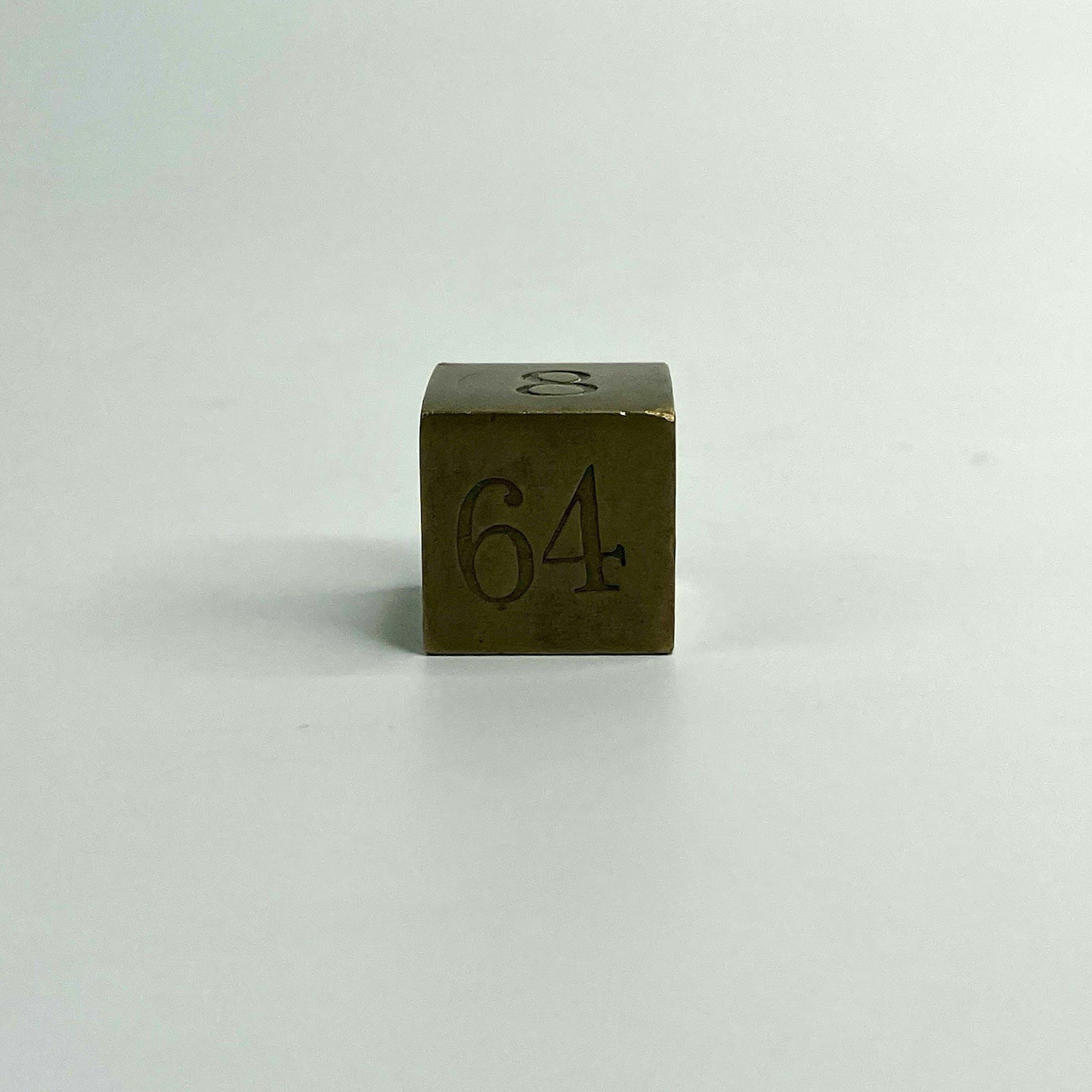 Vtg Rare Heavy Solid Brass Backgammon Doubling Cube Die 1″