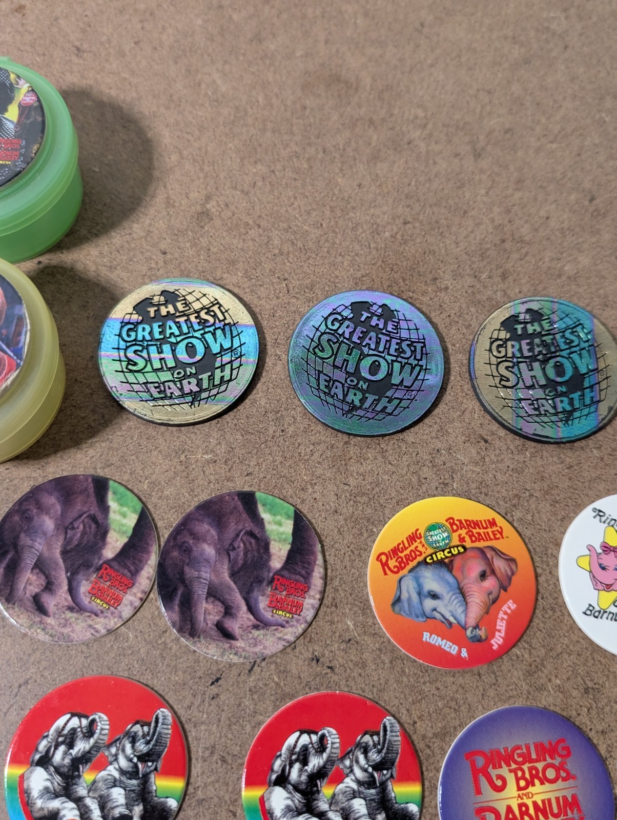 Lot 44 RINGLING BROS AND BARNUM & BAILEY POGS 39 Pogs 5 Slammers 4 Cases