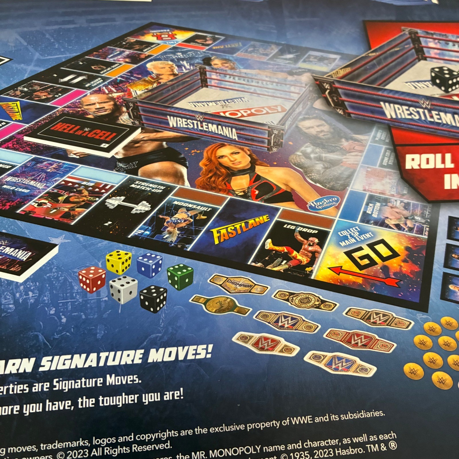 Monopoly WWE WrestleMania Board Game Hasbro Gaming 2023 Complete Edition