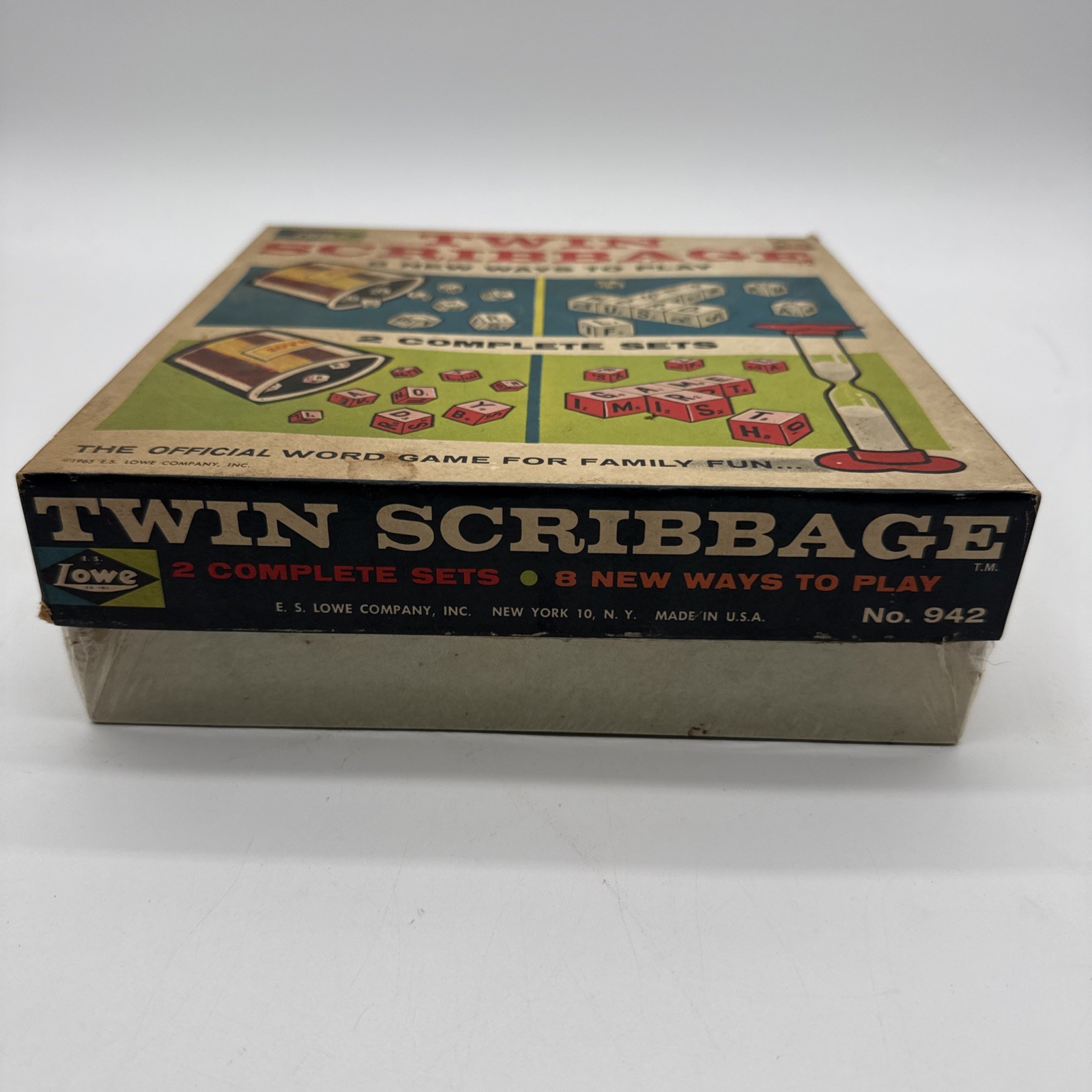 Vintage 1965 Twin Scribbage Board Game by Lowe Co. Complete Word Play NIB