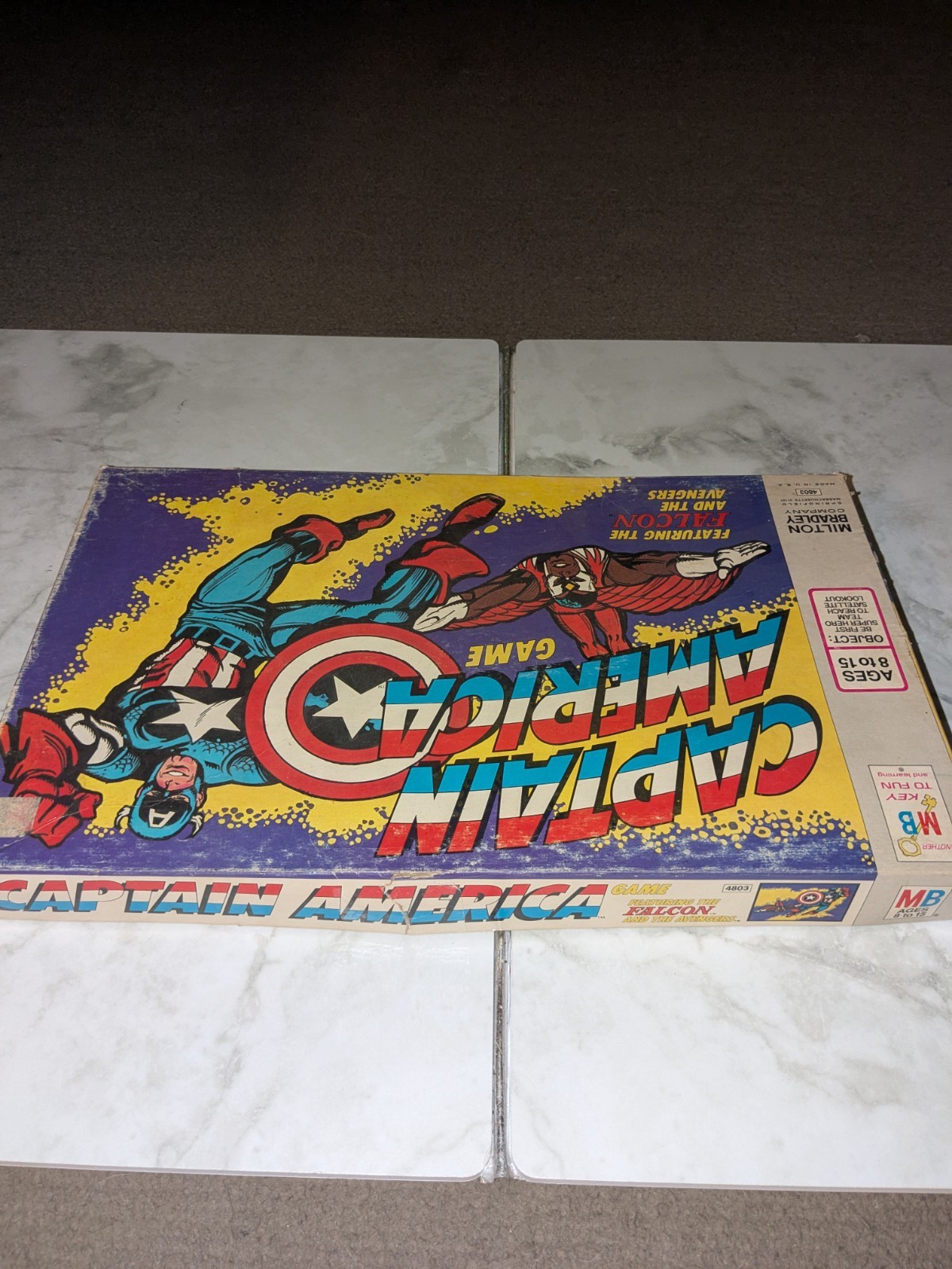 Captain America Board Game Vintage 1977 Milton Bradley Falcon Avengers Marvel