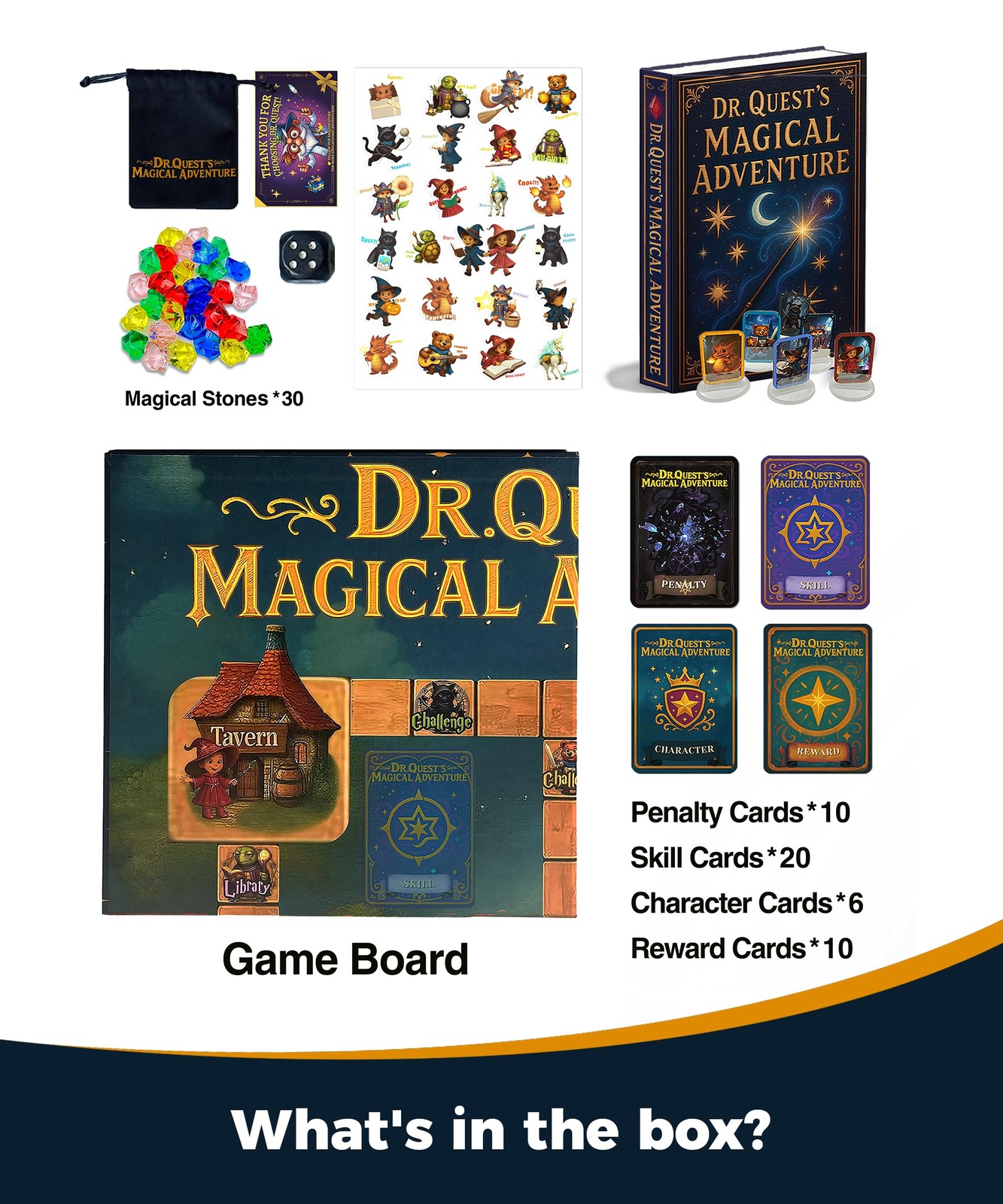 Dr. Quest’s Magical Adventure–Educational Board Game for Kids 8-12 Learn Spellin