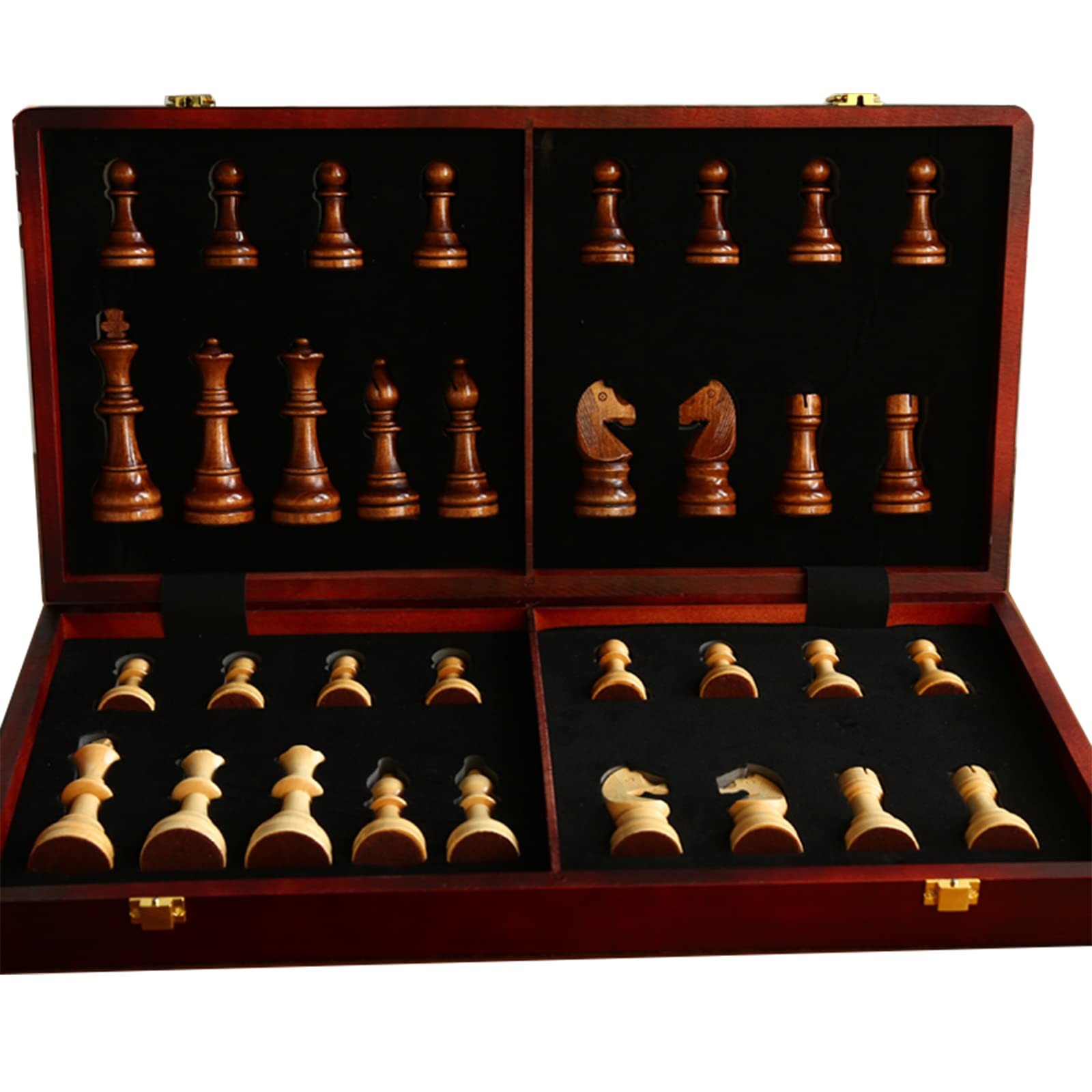 Solid Walnut Wooden Chess Set Extra Large W/ 2 Queen Piece King Height 4.25″ 20″