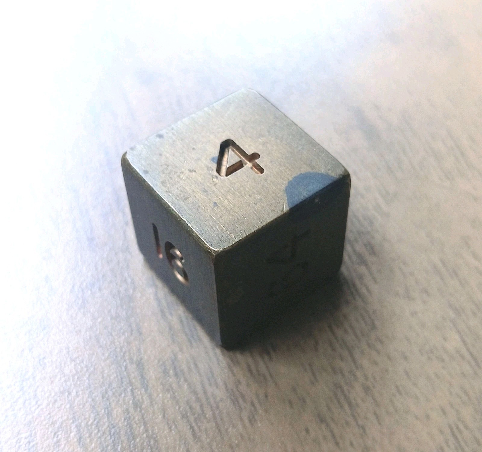 Vintage Solid Brass 0.75in Backgammon Doubling Cube