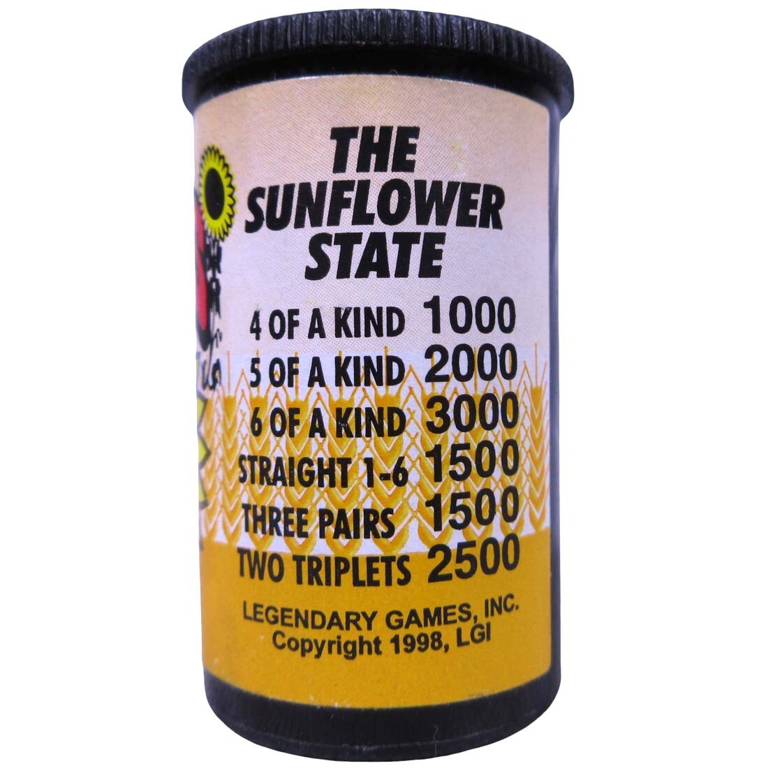Kansas Sunflower State Pocket Farkel Game 1998 Legendary Games Inc Travel Size
