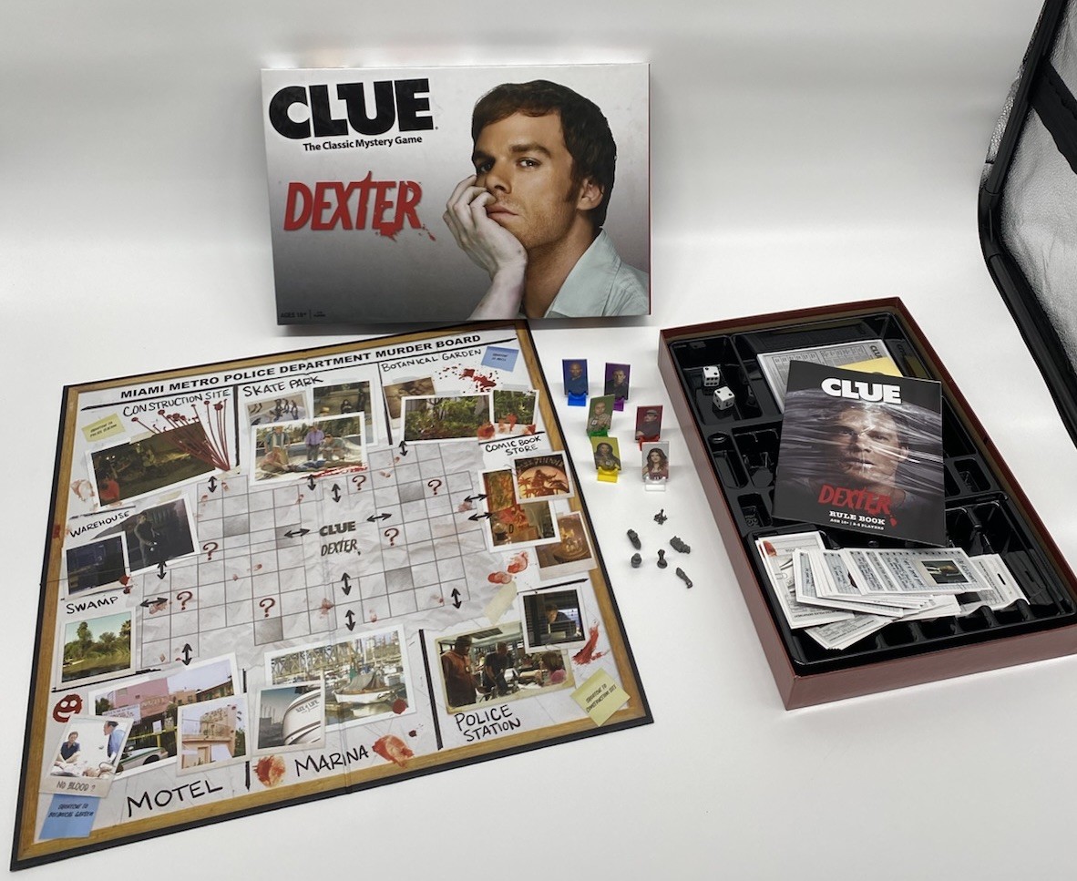 Clue Dexter Board Game Mystery 2-6 Players Thematic Twist Identify Killers