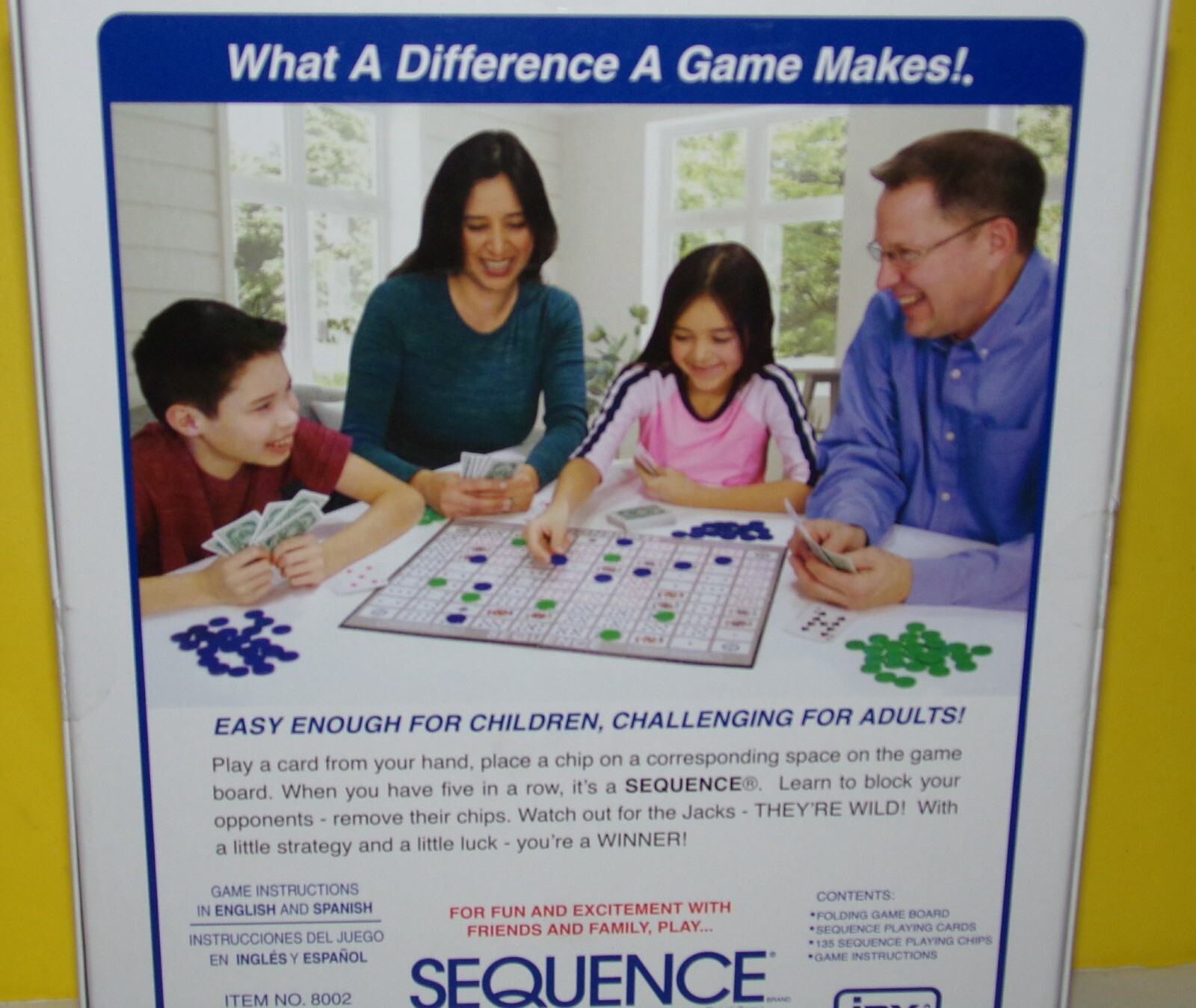 New JAX Ltd Sequence Card Game of Strategy 2 to 12 Players Ages 7+ Fun