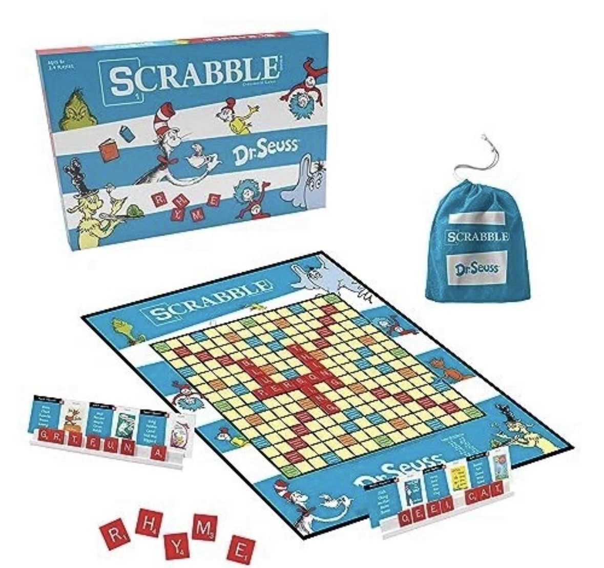 Dr. Seuss Scrabble Crossword Game Cat In The Hat The Grinch BRAND NEW SEALED