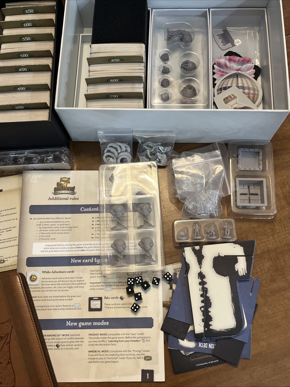 The 7th Continent Board Game Bundle What Goes Up Expansion Journal Minis Dice