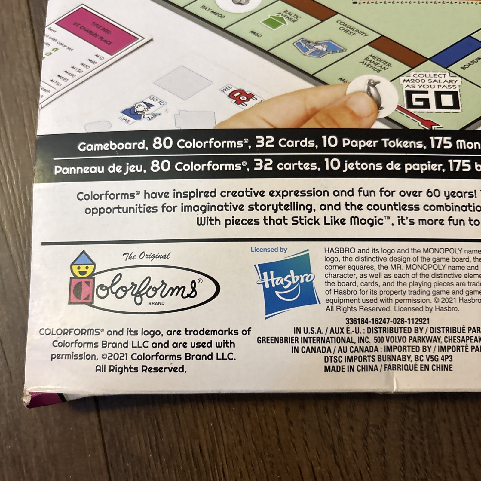 NEW Colorforms MONOPOLY Hasbro Board Game Limited Edition 2022 Travel Size