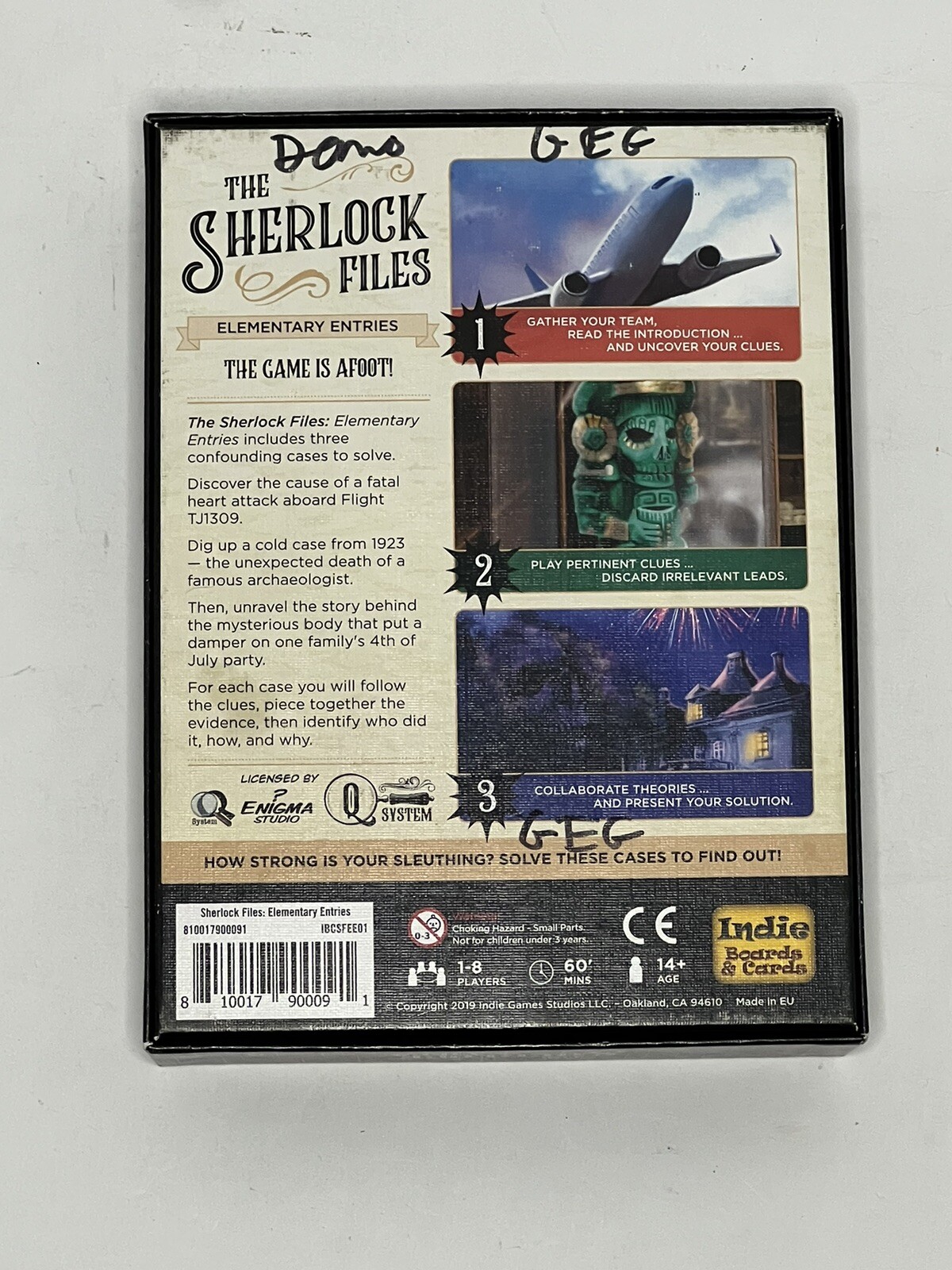 The Sherlock Files: Elementary Entries Card Game Indie Boards & Cards