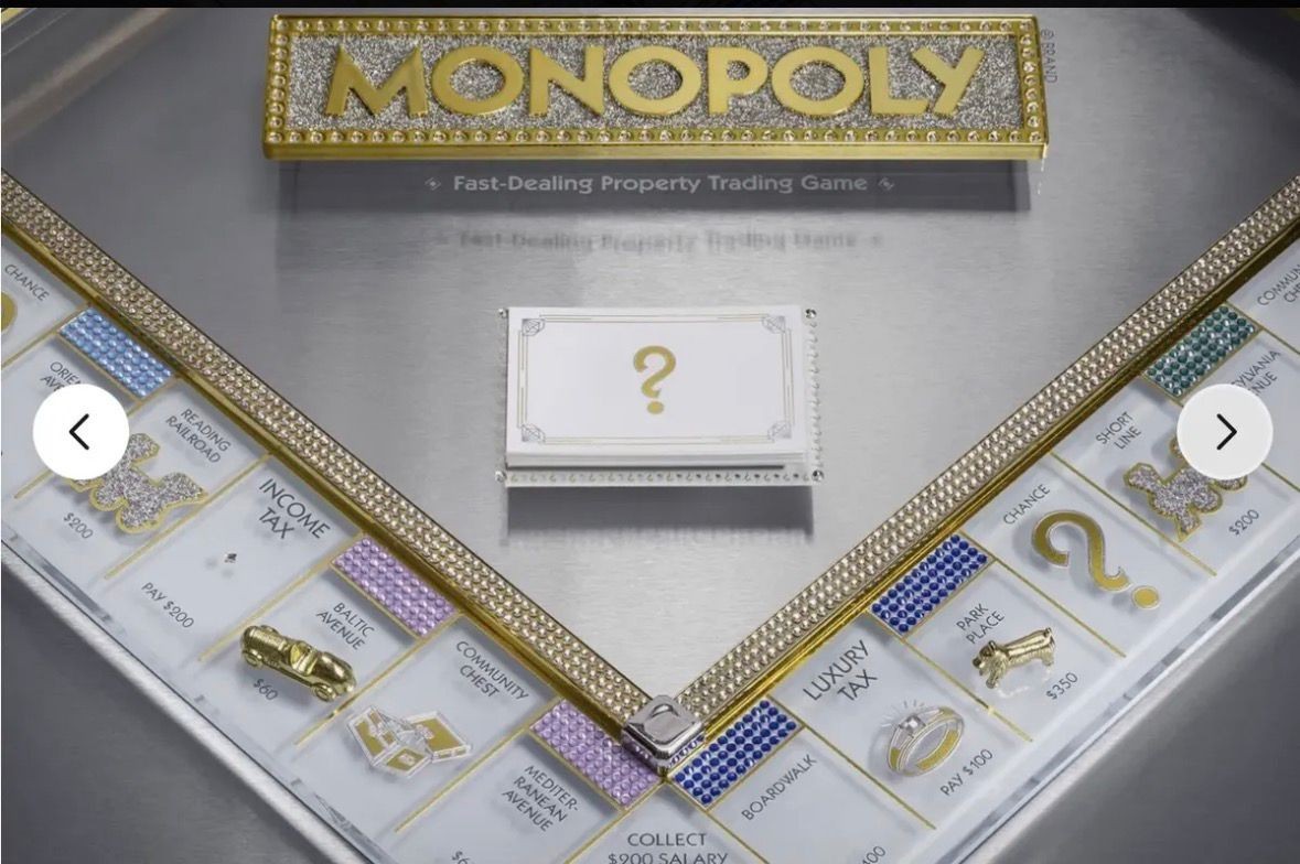 💎Monopoly 85th Anniversary Edition Board Game Swarovski Crystals Clear /500