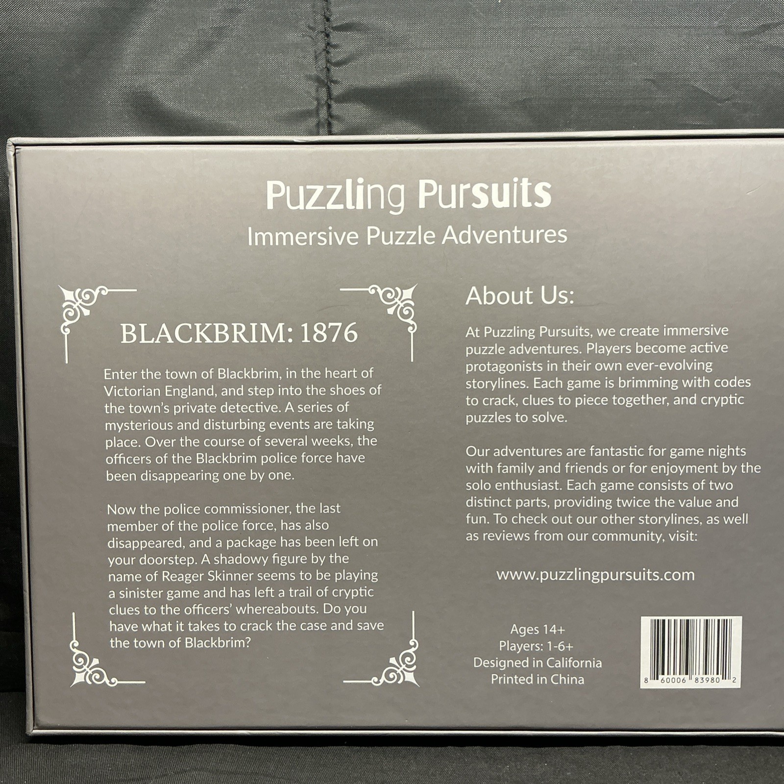 Puzzling Pursuits Blackbrim : 1876 Escape Room Mystery Complete Excellent Shape