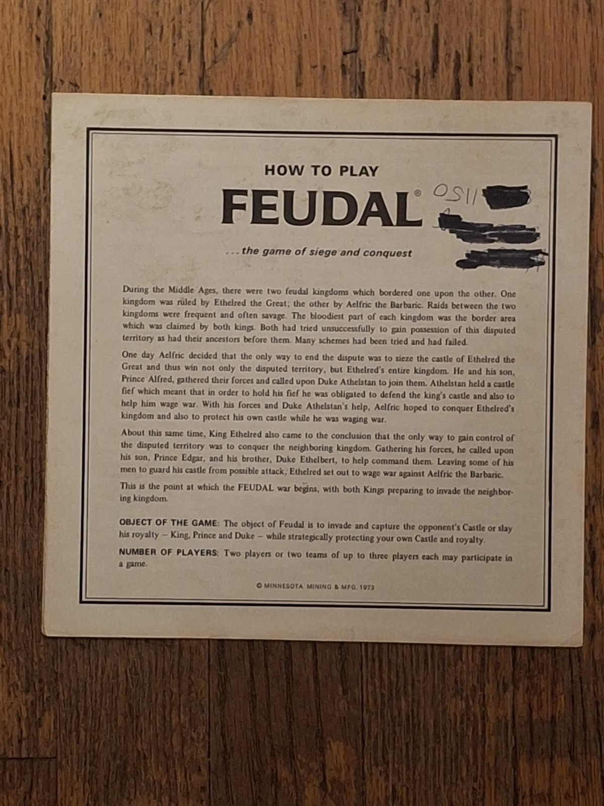 Feudal: The Game Of Siege And Conquest Vintage Board Game 1967 3M Complete VG 🔥