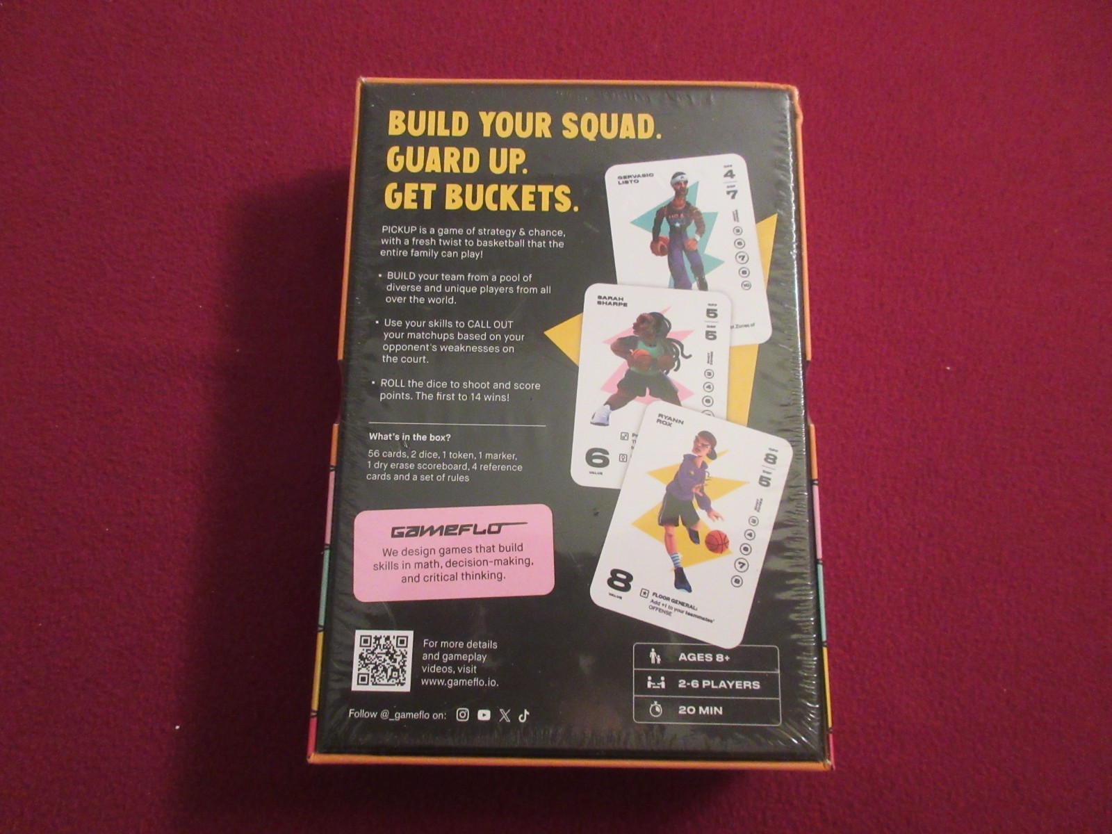 GAMEFLO PICKUP BASKETBALL CARD GAME. NEW/SEALED 2-6 PLAYERS AGES 8+ STRATEGY