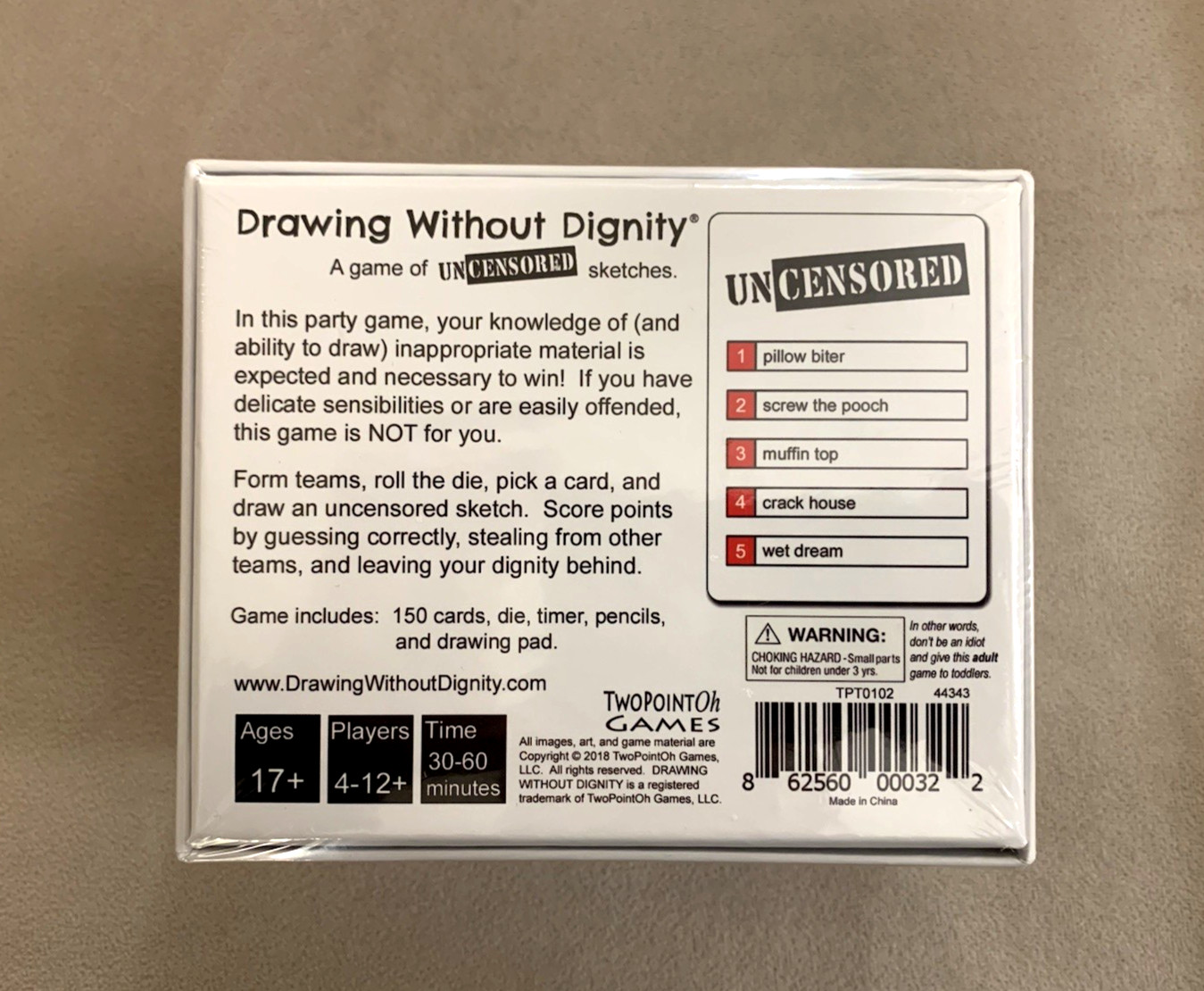 DRAWING WITHOUT DIGNITY – A Party Game of Uncensored Sketches, age 17+, SEAL NIB