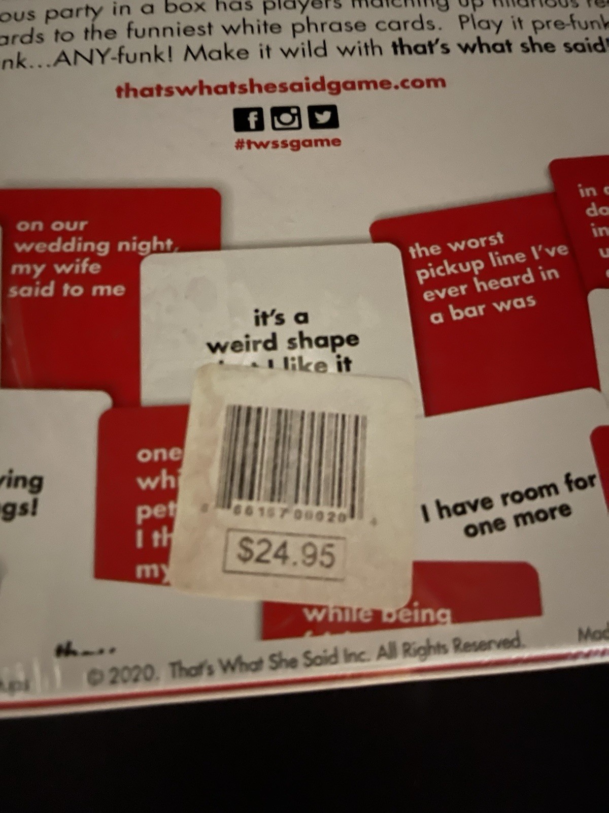 That’s What She Said Humor Party Game 17+ Sealed/New