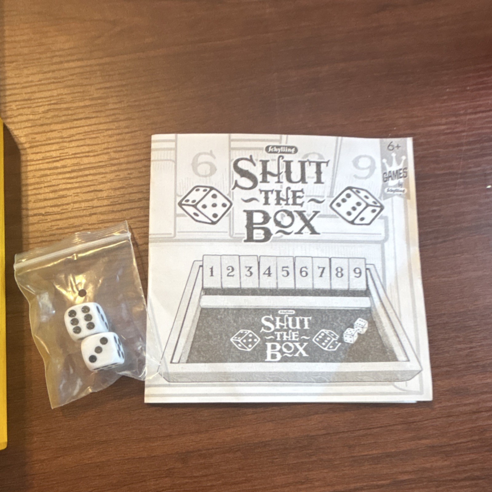 Schylling Shut the Box Solid Wood Game 9 Flipping Tiles, 1-2 Players, 6+