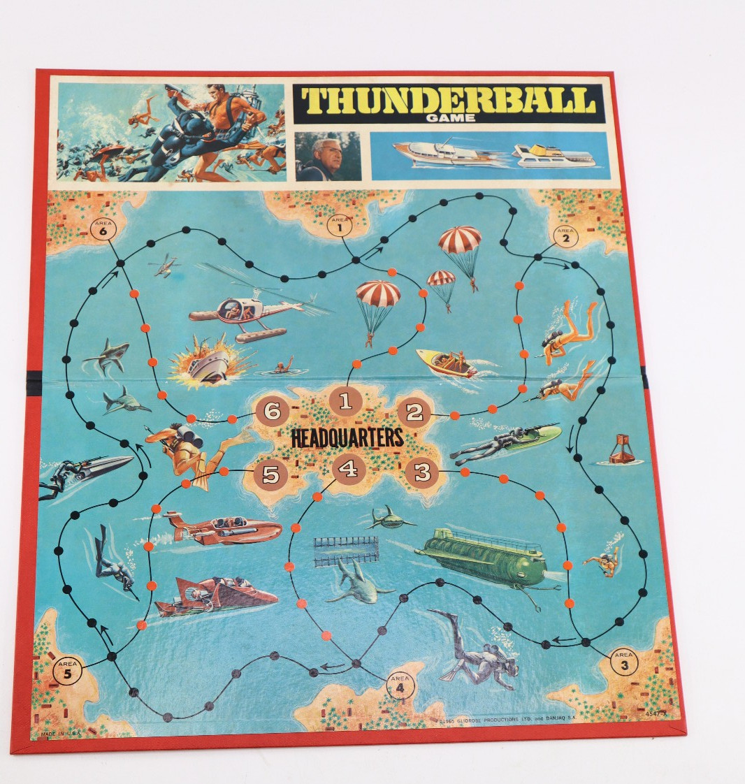 Vtg 1965 James Bond 007 Thunderball Board Game Milton Bradley