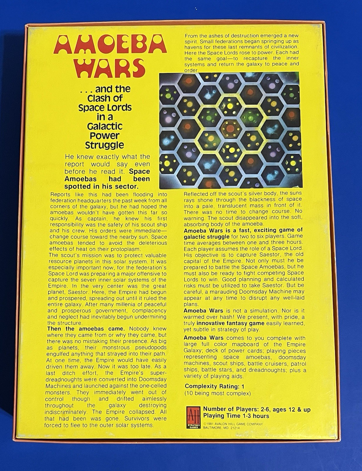AMOEBA WARS. Multi player Fantasy Game. Avalon Hill, 1981. UNPUNCHED.