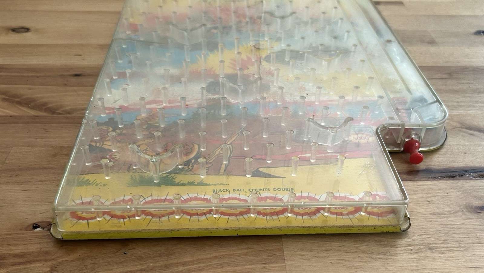 VTG 50’S Wolverine Toys BATTLE ACTION MARBLE GAME Tabletop Pinball 16” x 10”