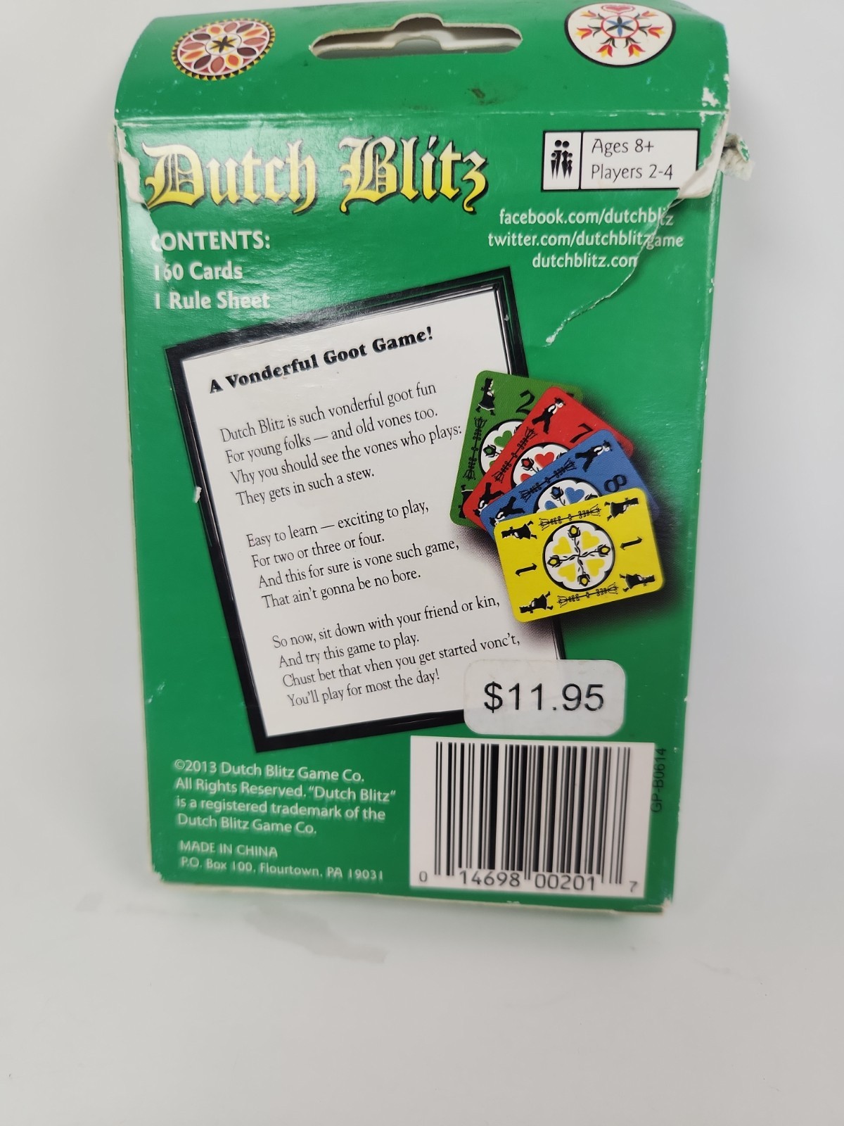 Dutch Blitz Original Card Game set for up to 4 Players New Sealed