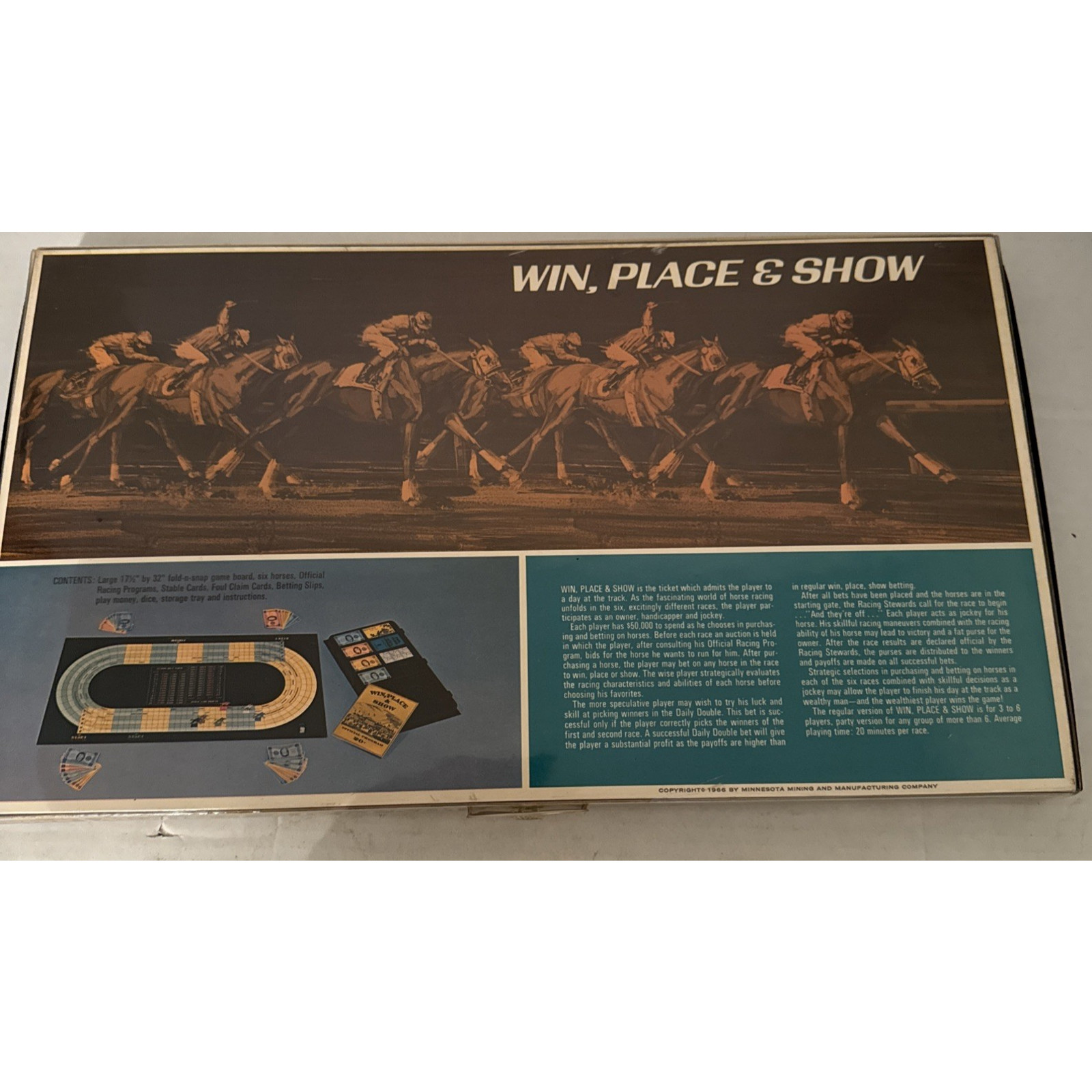 1966 Win, Place & Show Game by 3M Sports Complete Bookshelf Vintage Horse Racing