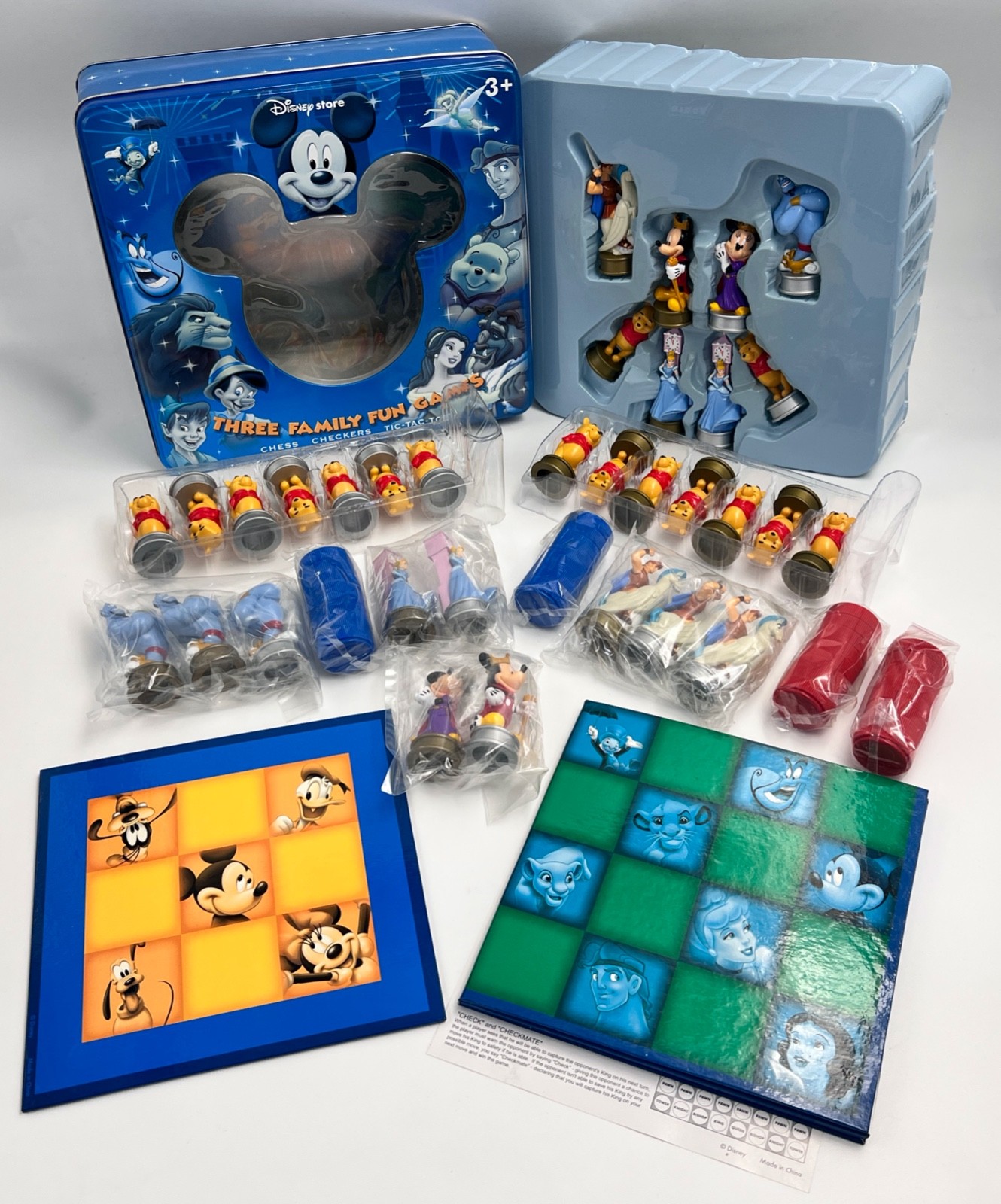 Disney Store Three Family Games Chess Checkers Tic Tac Toe Collector’s Tin