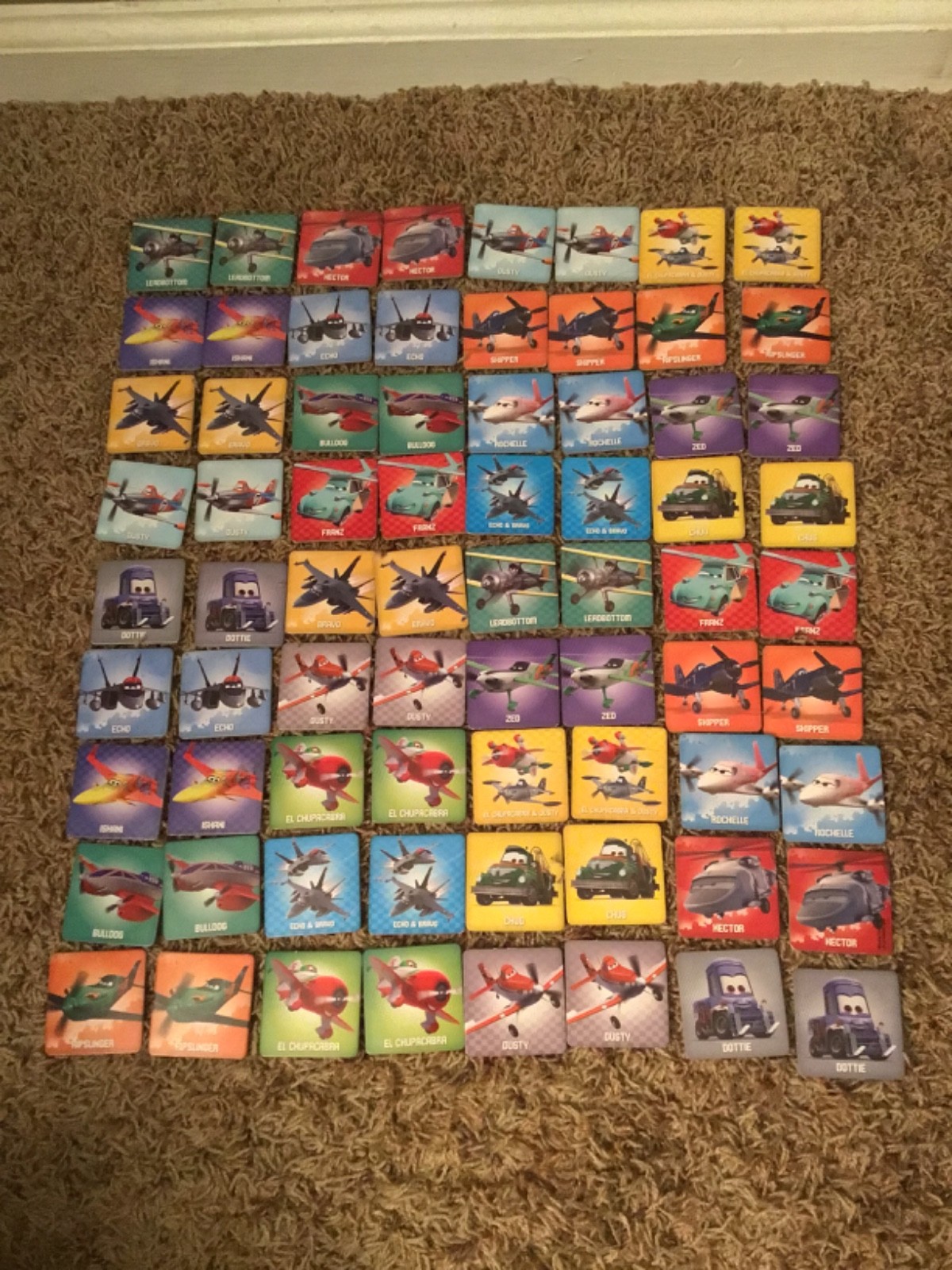Vintage 2013 Wonder Forge Disney Planes Matching Game Complete 72 Cards
