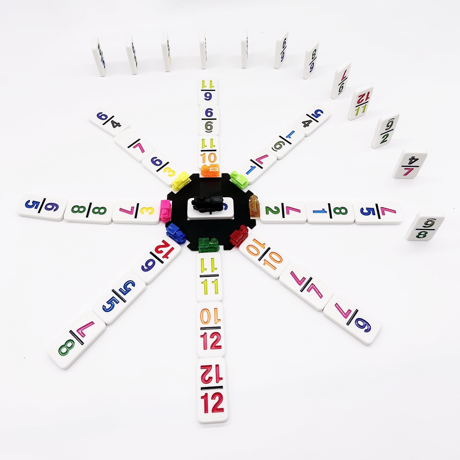 Mexican Train Dominoes with Numbers Color Double 12 Numerical Domine Set for …