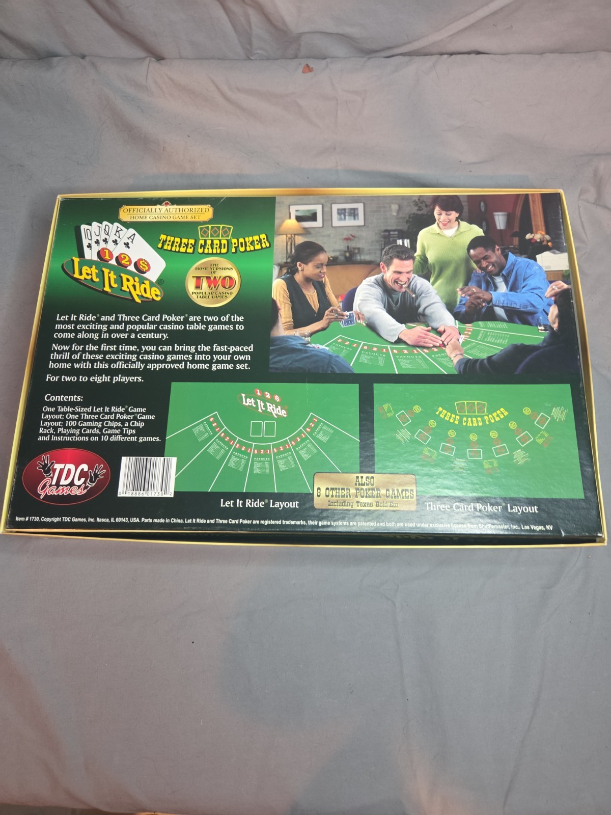 Let It Ride Three Card Poker Texas Hold ‘Em Home Casino Game Set Open Box