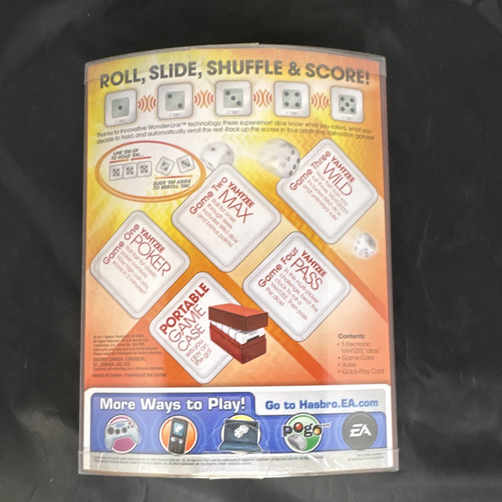 Hasbro Yahtzee Flash Electronic Dice Game Portable Case Multiple Modes Ages 8+