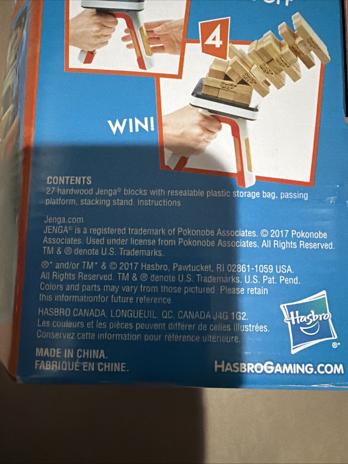 Hasbro Jenga Pass Challenge Game New in Box Wood Tower Strategy All Ages Gift