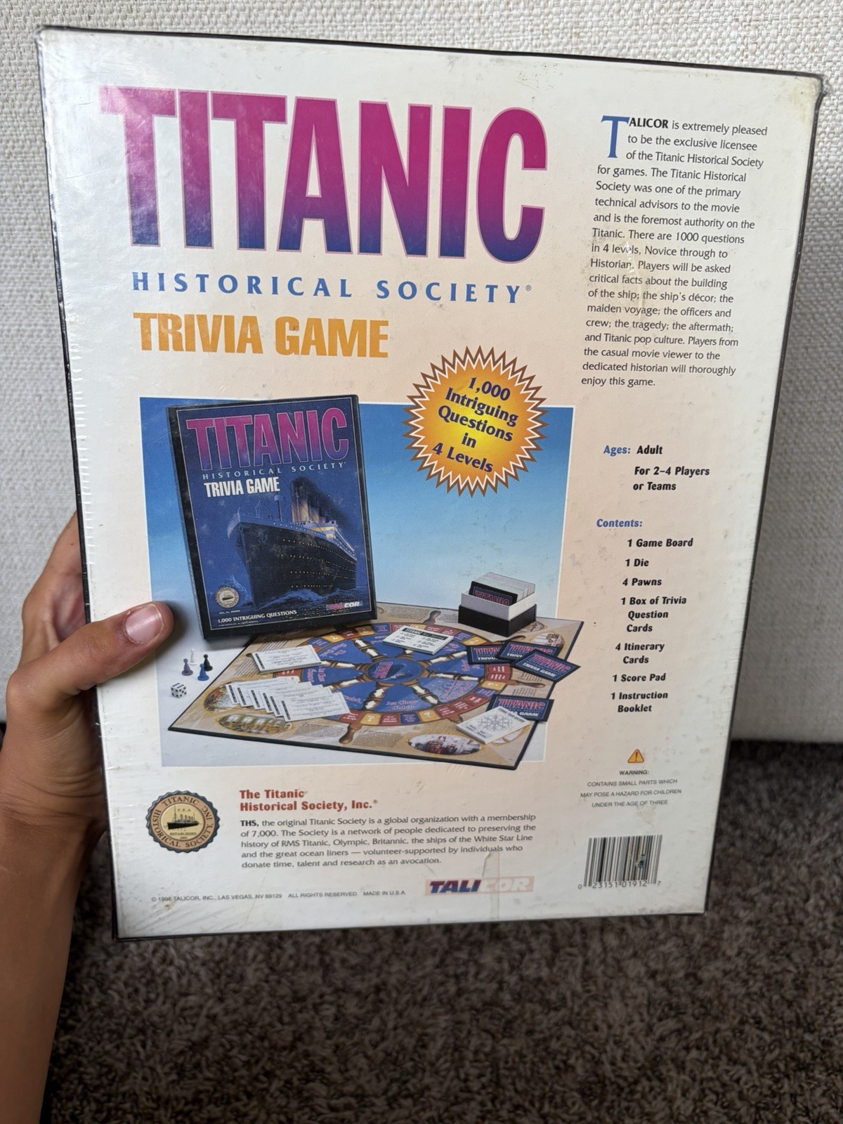 Talicor Titanic Historical Society Trivia Game 2-4 Players Adult 1998 MPN 1912