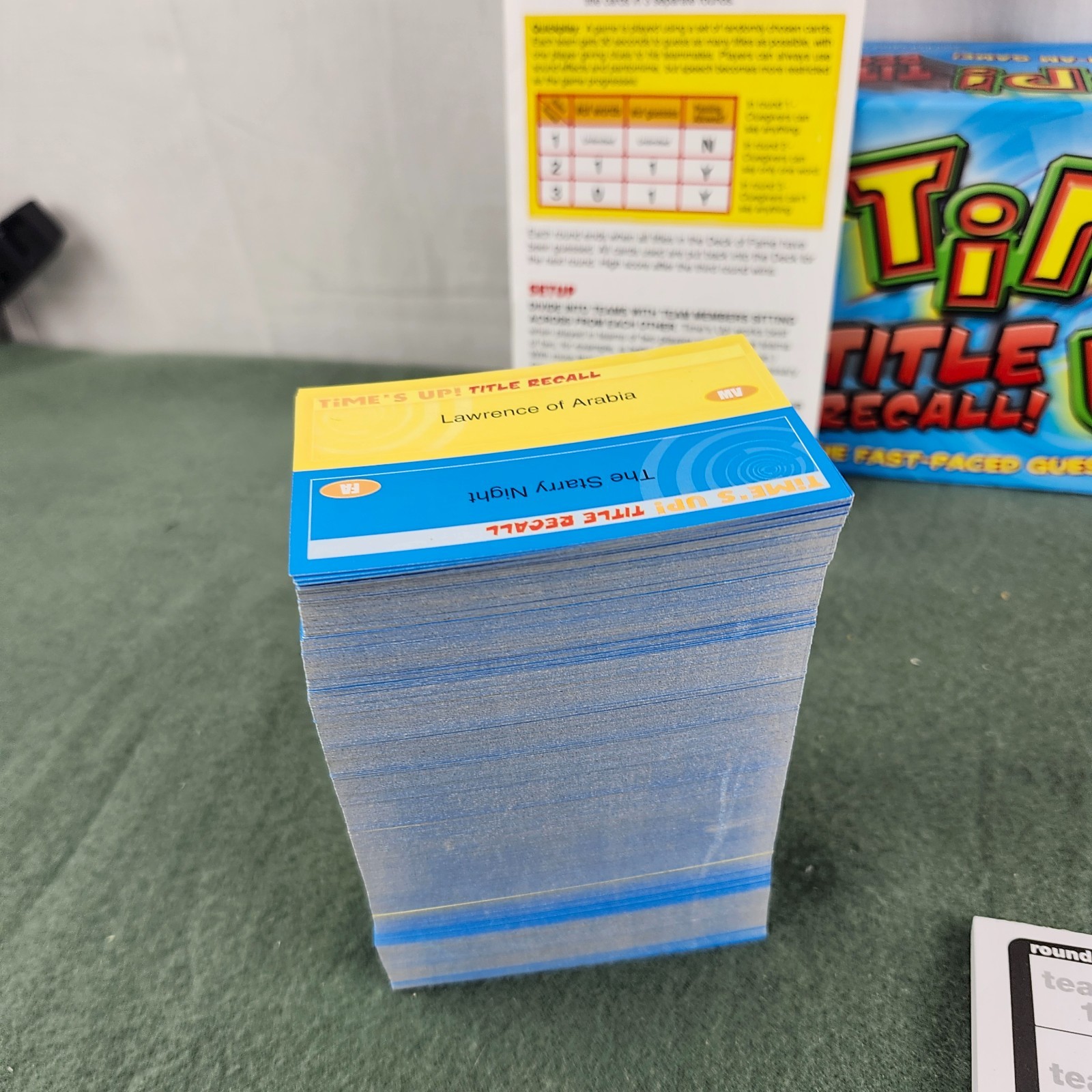 Time’s Up! Title Recall Party Game 4+ Players Ages 12+ R&R Games 2009