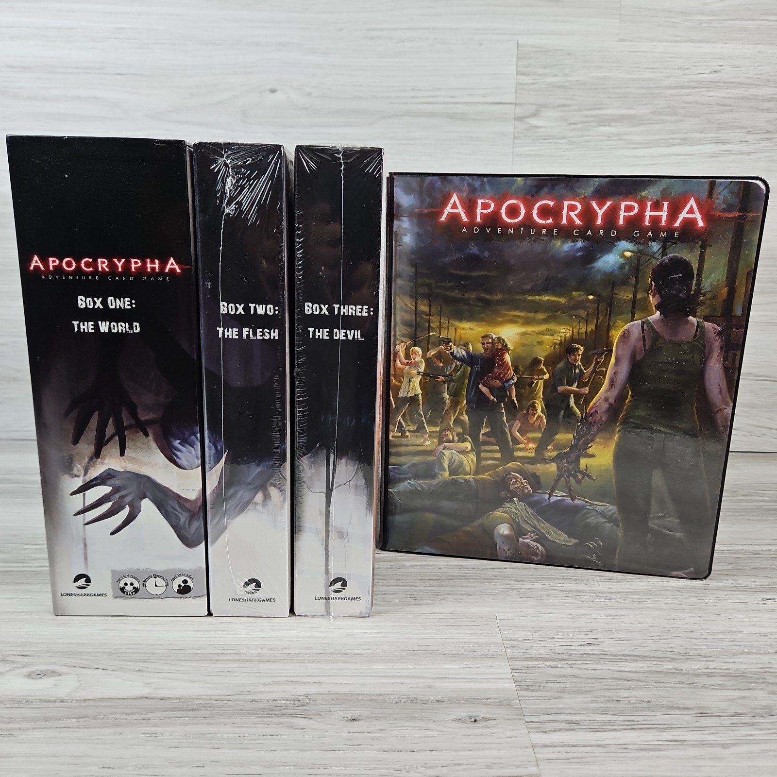 Apocrypha Adventure Card Game – Kickstarter edition with all 3 boxes plus promo