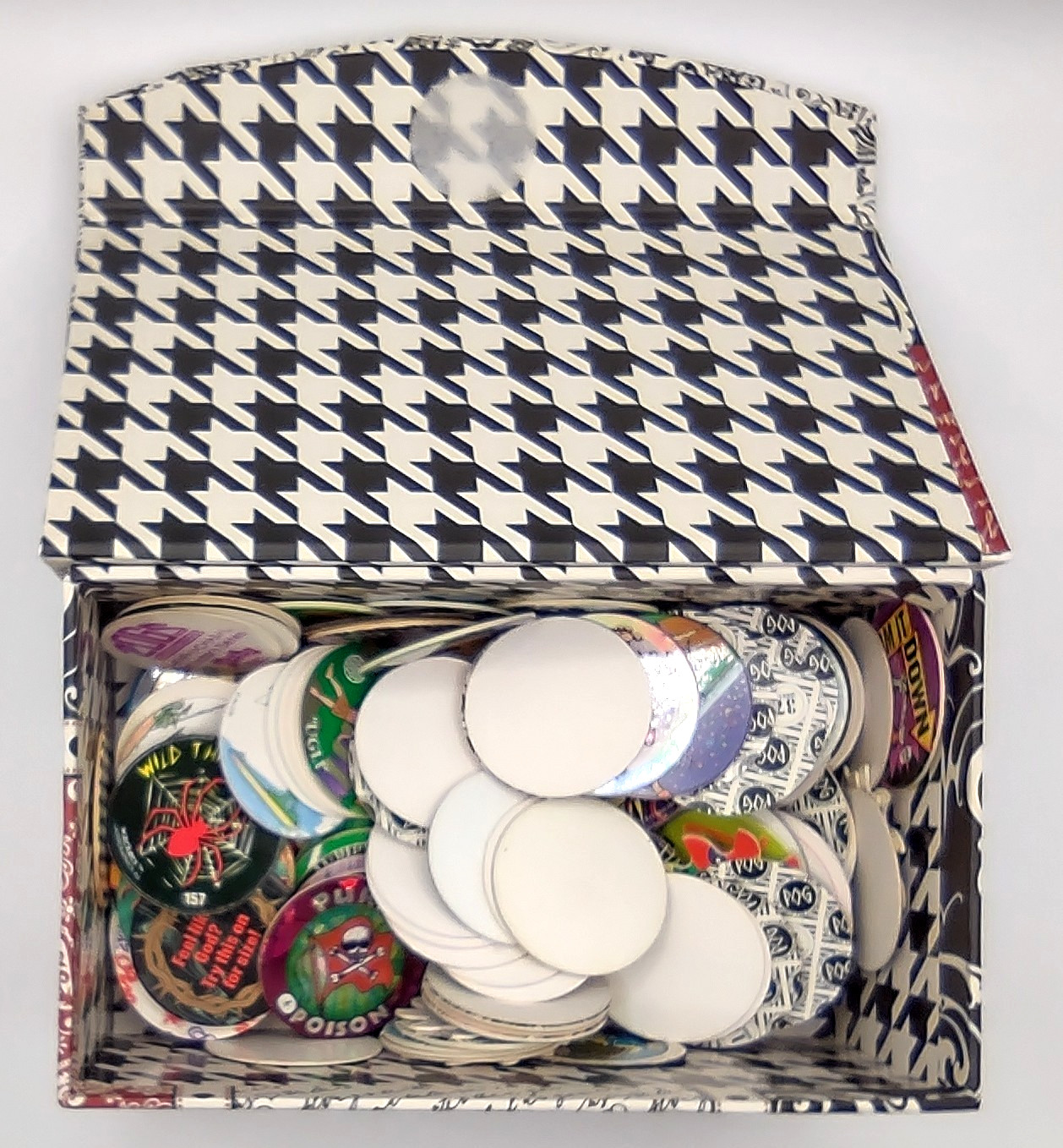 Pogs Cardboard Assortment Lot Of 148 With Container