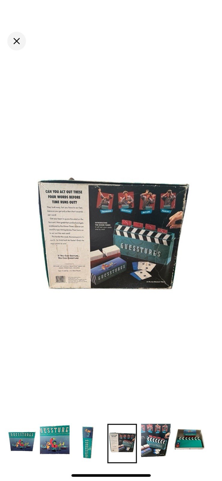 Vtg Guesstures 1990 Split Second Charades Party Game Milton Bradley Complete