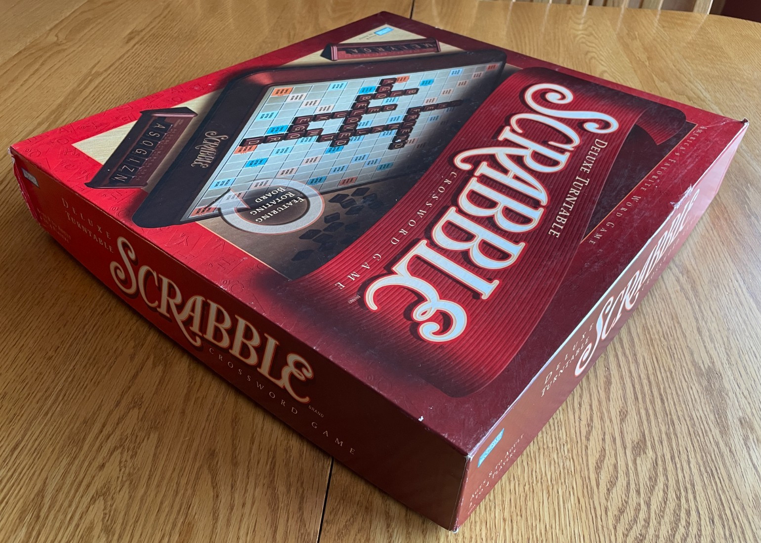 Vtg 2001 SCRABBLE DELUXE EDITION w/ Rotating Turntable Game Board 100% Complete