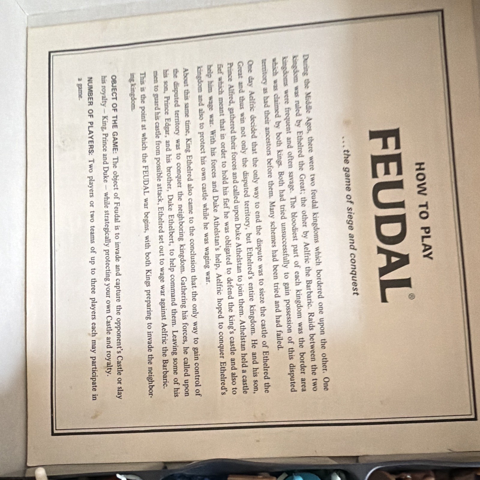 1967 Feudal The Game of Siege Conquest 3M Bookshelf Games Board Game-Complete!