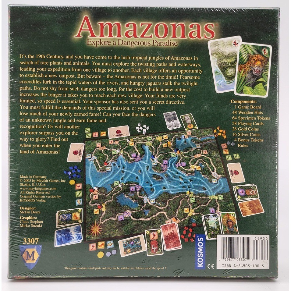 Amazonas Board Game Mayfair Games Kosmos Brand New Factory Sealed Strategy