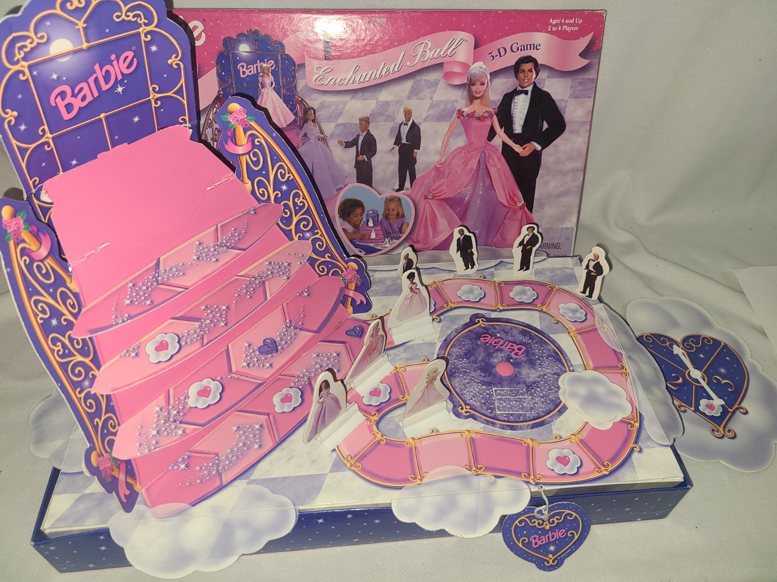 Barbie Enchanted Ball 3-D Board Game Mattel 1998 Dates Dreams Dances Complete