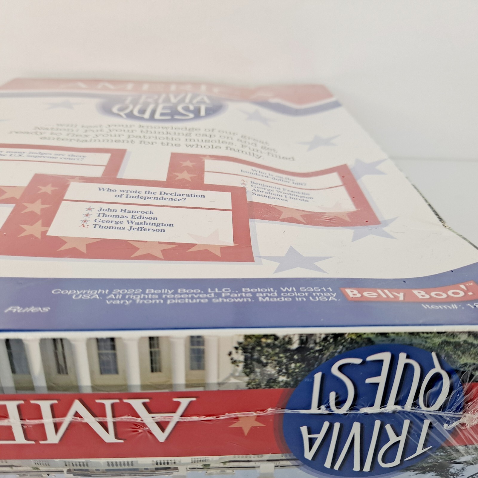 Trivia Quest: America History Card Game w U.S. Questions by Belly Boo!
