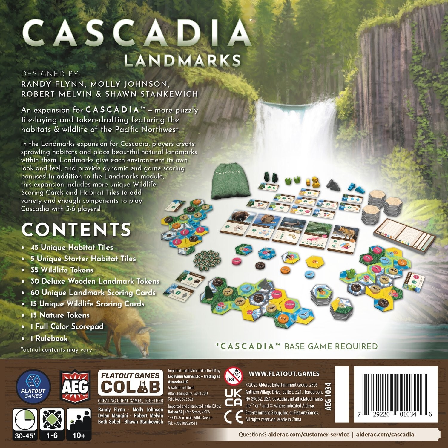 Landmarks Expansion Cascadia Board Game Alderac Flatout AEG 1034 Family Puzzle