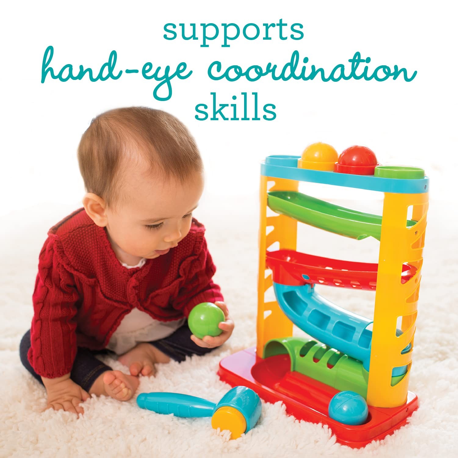 Ball Tower Educational Toy Hand Eye Coordination Babies Toddlers Infantino Drop