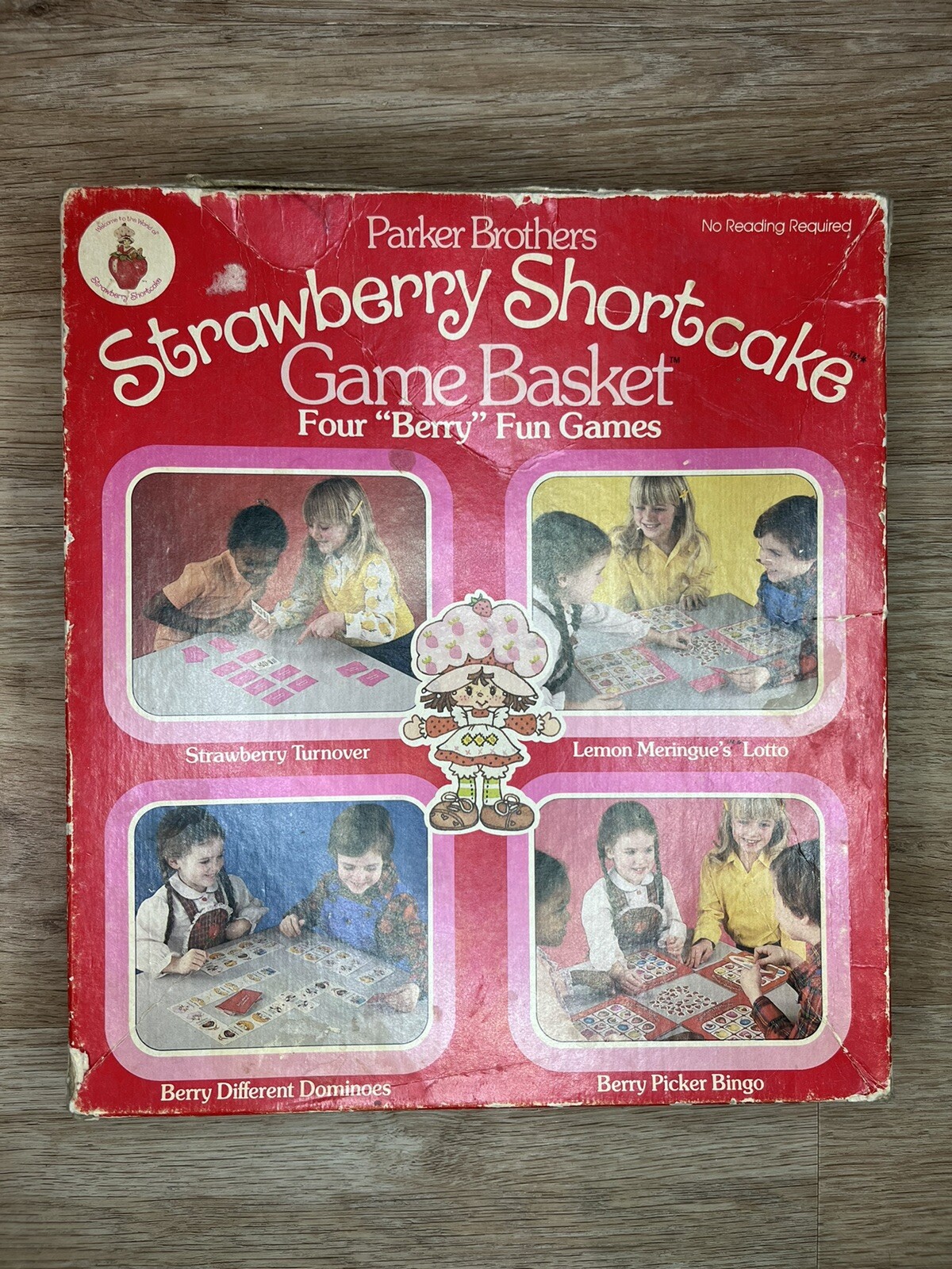 Vintage 1981 Stawberry Shortcake Game Basket Four “Berry” Fun Games Parker Bros