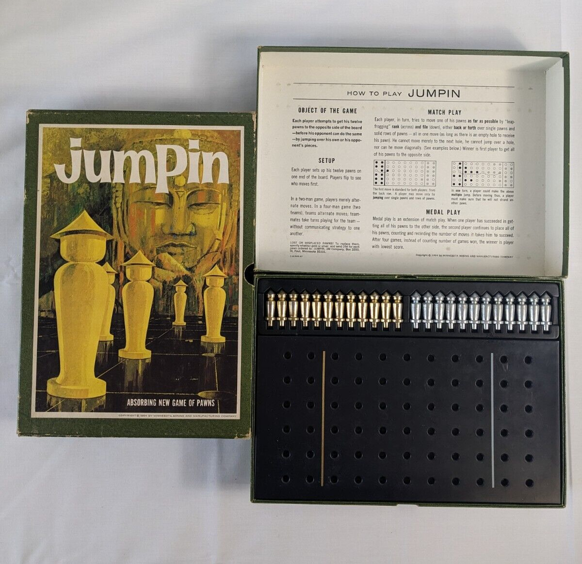 JUMPIN Abstract Strategy Board Game Used 100% COMPLETE 3M Games 1964 OOP