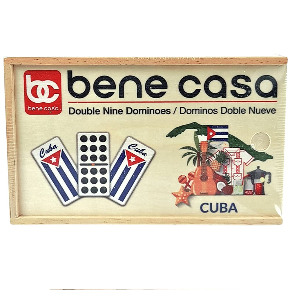 Bene Casa Cuban Flag Double Nines Dominoes Set 210 Players Wooden Box with…