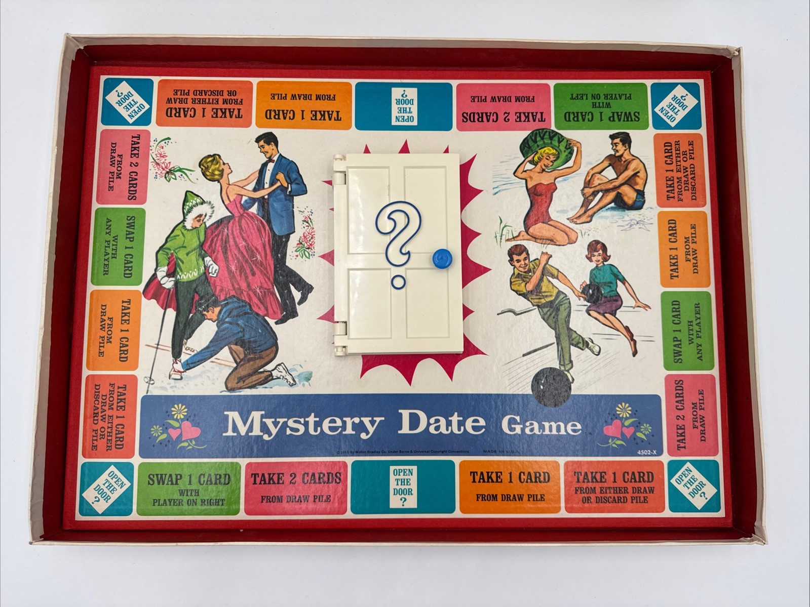 Milton Bradley 1965 Boardgame Mystery Date Game 4502 Complete Box Damage