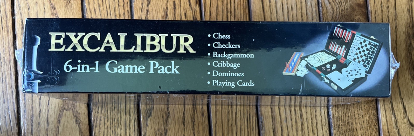 Excalibur 6 in 1 Ultimate Travel Game Set Gift Magnetic Pieces Chess Dominos New